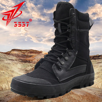 Jihua 3537 high-top combat training boots mens one-piece shoes tongue liberation shoes Canvas combat boots desert tactical boots summer