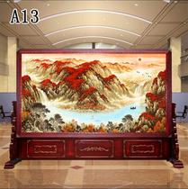 Chinese solid wood screen living room partition hotel blocking company office porch double-sided Hongyun head seat screen