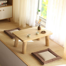 Balcony window small table solid wood tatami tea table Japanese style simple low table sitting floor bedroom Kang table round legs