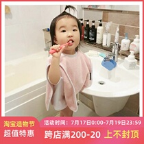 minnow Korean childrens face towel Brushing towel Pullover Baby eat anti-dirty clothes Bib easy to wear and take off