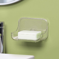 Soap box wall-mounted drain-free punch-free seamless magic sticker household bathroom soap transparent light luxury suction cup shelf