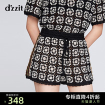 dzzit ground element summer new hollow drawstring casual shorts suit female 3G2Q1257A