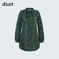 dzzit ground element spring and summer new style led elegant green hollow lace dress female 3G3O6307Q