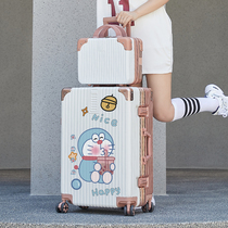 Luggage female Japanese small boarding 2021 new password leather box men 20 inch sturdy durable trolley case