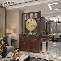 Screen partition living room entrance shielding new Chinese style entry solid wood entrance partition decoration custom living room partition cabinet