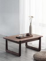 Black walnut solid wood floating window small table tatami tea table small tea table Japanese balcony simple modern low table