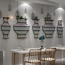 Nail art shelf display rack Nail Polish glue Shelf shelf Cosmetics nail wall wrought iron storage cabinet