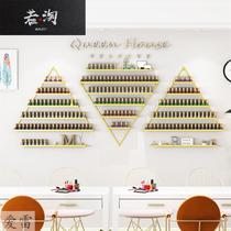 Diamond wall-mounted shelf Nail Polish glue storage rack nail art wall Net red nail polish display rack multi-layer polygon