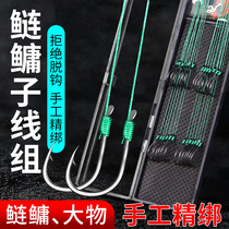 Hercules horse line double hook big material Herring hand Rod floating fishing silver carp carp carp hook complete set full set of Isnei