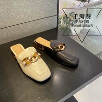 国内正品代购思加图2020夏新款奶油鞋方头穆勒鞋女凉拖Q7088CH0