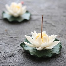 Creative handmade Lotus ornaments thread incense burners Zen incense seat ceramic Lotus household aromatherapy stove tea ceremony