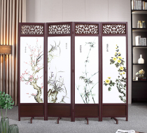 Screen folding mobile living room partition wooden modern office hotel hotel folding screen can be customized new Chinese porch