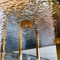 Rose Gold Stainless Steel Water Polo TatXX_ENCODE_CASE_CAPS_LOCK_Off Plate Ceiling Ceiling Background Wall In Water Veins Wave Plate Solid Embossing Spot Plate