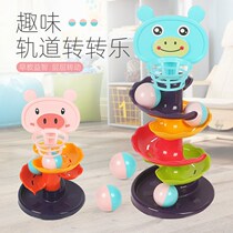 Baby puzzle fun track slide ball tower stacked music turn childrens toys 1-2 smart fun early education toys