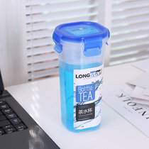 Longshida LK-2030 500ML student water cup plastic with lid plastic leak-proof belt strainer tea cup