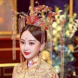 Bridal headdress 2020 new Chinese style Xiuhe costume ancient dress tassel wedding luxurious ornament Phoenix crown