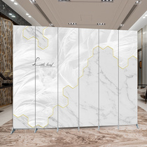 Screen partition wall Nordic modern simple home living room office Simple folding mobile light luxury fabric folding screen