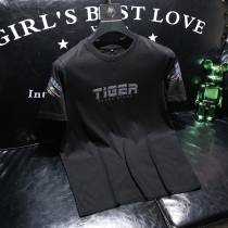 2022 Summer New Silk Light Cotton Short Sleeve T-shirt Male Round Collar Trend Society Small Group Young Men Half Sleeve Compassionate