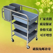  Size three-layer trolley Dinner plate collection car Bowl collection car Stainless steel dining car Restaurant service car Multi-purpose dining car