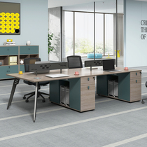 Office table and chair combination station staff table and chair Nordic double four person desk simple 2 people 4 staff table