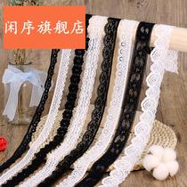 Black elastic lace edge lace accessories Decorative handmade accessories Clothing White clothes fabric elastic lace belt