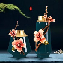 New Chinese enamel ceramic ornaments living room porch desktop high-end decoration home fashion atmospheric metal furnishings