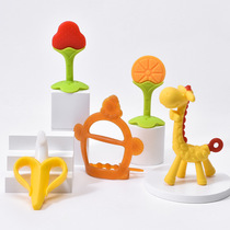 Baby tooth gum molars baby bite can be boiled and disinfected soft silicone giraffe fruit tree banana teeth bite