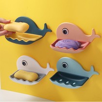 Soap box home creative punch-free double drain soap rack cute wall-mounted soap rack soap box