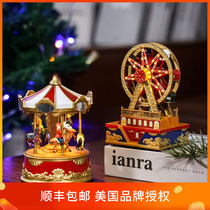U.S. Mr Christmas carousel music box ferris wheel music box birthday girl new year gift
