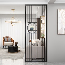 Screen light luxury block household entrance Wrought iron shelf hollow guest restaurant small apartment Stainless steel partition