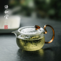 Humband Hall Glass Teapot Bubble Teapot Small Capacity Heat Resistant High Temperature Boron Silicon Daily Style Hammer Tea Set Suit