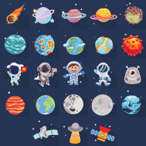 Space Planet Astronaut self-adhesive cloth patch DIY can iron and sew clothes patch patch Joker decoration