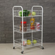 Kitchen vegetable and fruit storage basket storage rack extra large home living room multi-layer movable rack with wheels