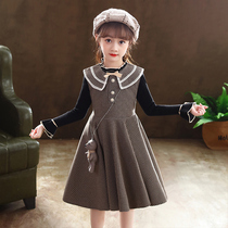  Girls autumn dress 2021 new childrens clothing Western style childrens princess dress Western style little girl skirt autumn