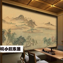 Ming and Qing Jiangnan landscape painting Wall new paper Chinese style Lake Mountain Spring warm photography photography traditional Chinese painting wallpaper cloth famous painting background wall
