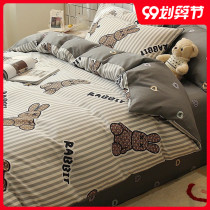 Bed four-piece cotton summer new simple cartoon cotton boy home quilt cover childrens home textile sheets x