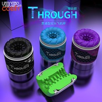 Mens masturbator double hole through double-headed aircraft Cup can be cleaned small portable silent and private at any time masturbation