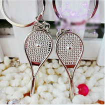 Alloy tennis racquet bag pendant mini tennis racket keychain trinkets sports fans souvenir school gifts