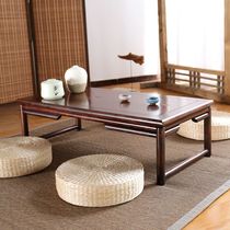 Japanese old elm tatami tea table solid wood window table new Chinese Zen low table sitting tea ceremony table Kang table