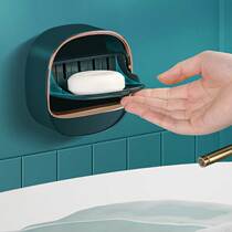 Upscale soap case wall-mounted drain free of punch light lavish and cute with cover Home toilet Bathroom Soap Shelve