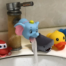 Baby cartoon blue elephant faucet hand wash extension device splash guard sink shower tub soap box soap box