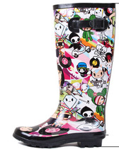 Fashion high tube rain shoes Cute cartoon doll rubber rain boots Rubber shoes womens water shoes galoshes