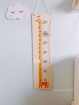 Nordic cute giraffe cartoon wooden height ruler childrens room kindergarten wall height wall ornaments