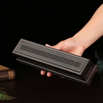 Ebony carved horizontal line incense box household incense road mahogany incense burner aromatherapy stove Solid wood agarwood sandalwood stove