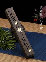 Ebony wooden sleeping incense box home indoor sandalwood burner line incense box incense insert agarwood line incense burner tea ceremony ornaments