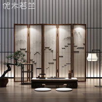 Chinese style solid wood semi-transparent folding screen partition living room entrance study simple modern screen (Huizhou architecture)