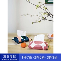 Draft original design hand-painted Nordic simple ink fabric tissue bag living room dining table ins pink girl heart