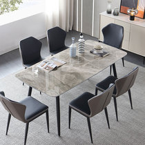 Rock board dining table modern simple light luxury household small apartment table rectangular bright surface minimalist dining table and chair combination