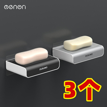 Soap box non-perforated suction cup wall-mounted creative double drain rack home toilet bathroom soap rack