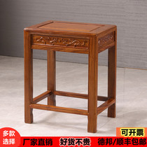 Red Wood Small Stool Solid Wood Bench Flowers Pear Wood Tea Table Bench Log Long Square Bench Chicken Wings Wood Antique Chinese Style Home Bench